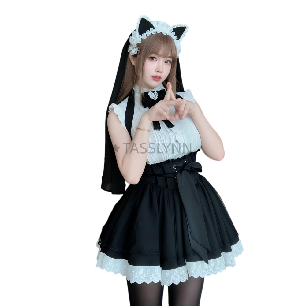 Cat Ear Nun Maid Dress Women's - Embellish Knit avaliação e preço