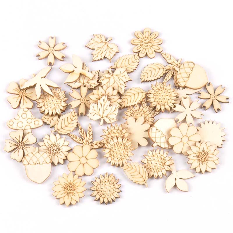 30Pcs 25-30mm Wood DIY Accesso - Embellishments For Scrapbooking avaliação e preço