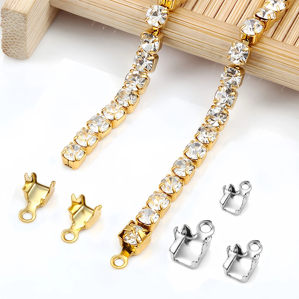 10/20Pcs Stainless Steel Gold - Beaded Trim Fringe avaliação e preço