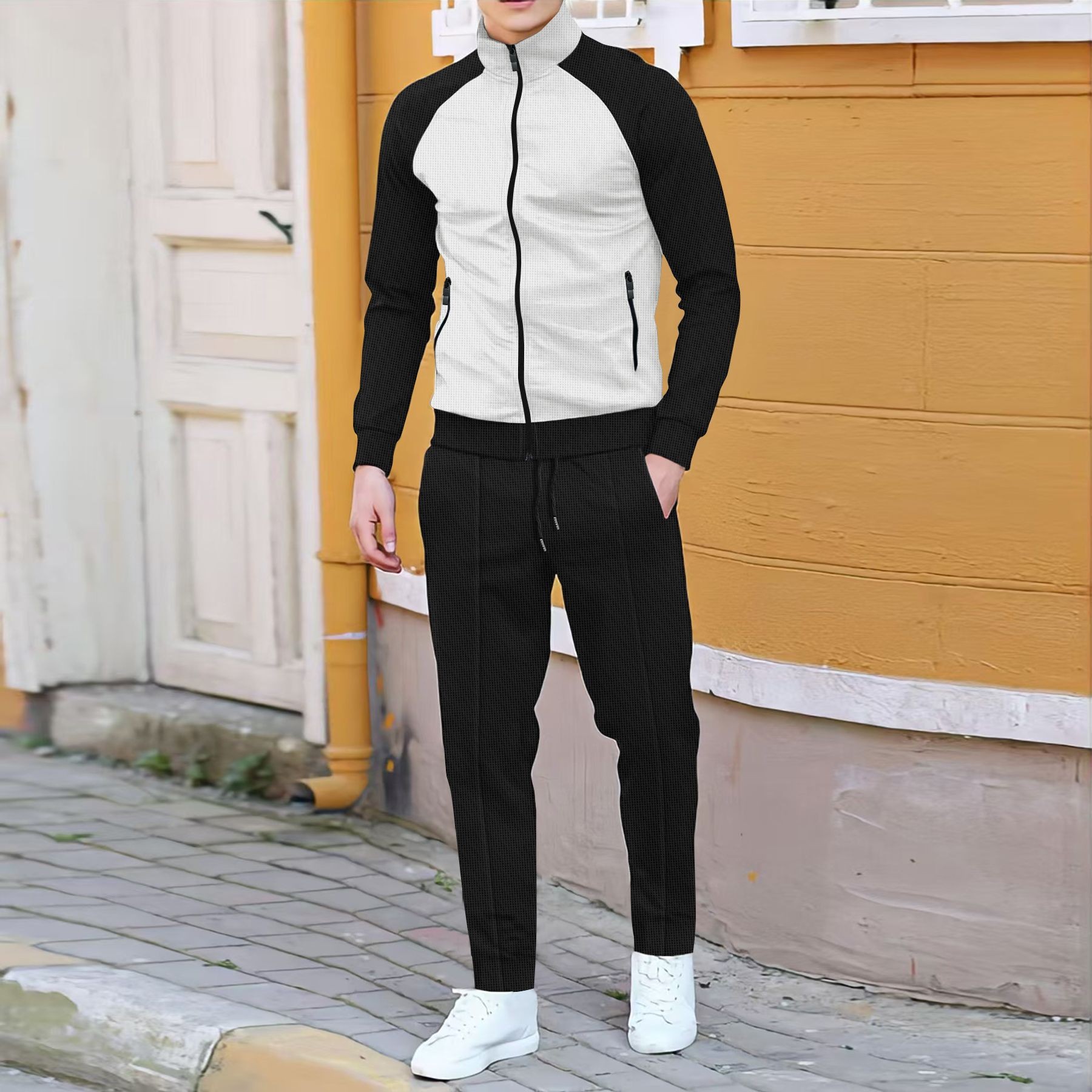 Men Casual Waffle Knit Track S - Embellish Knit avaliação e preço