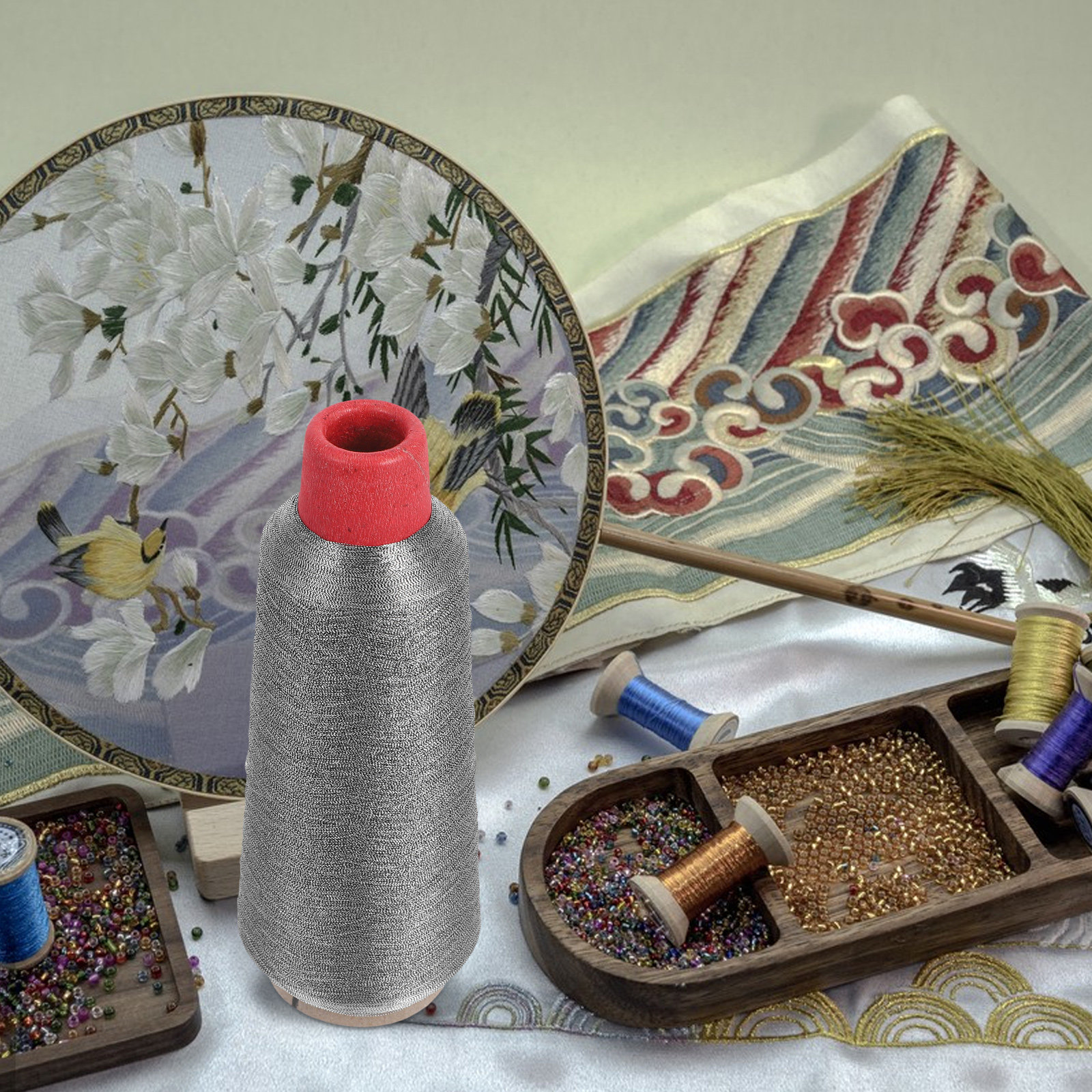 Embroidery Craft - Professional Silver Embroidery Thread Roll Easy-Use