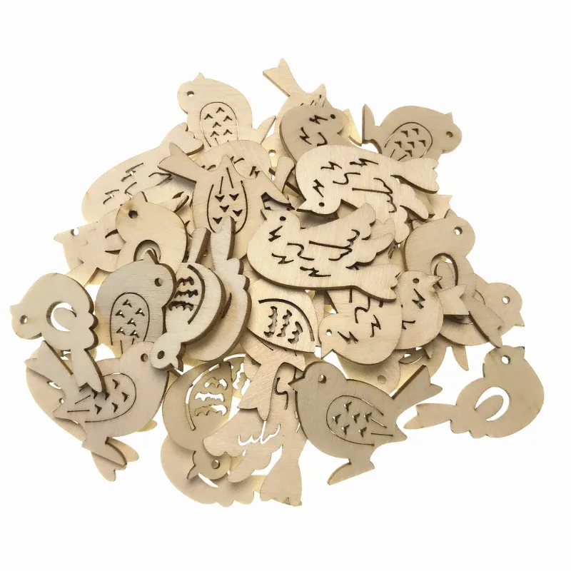 50pcs Wooden Bird Pattern DIY  - Embellishments For Scrapbooking avaliação e preço