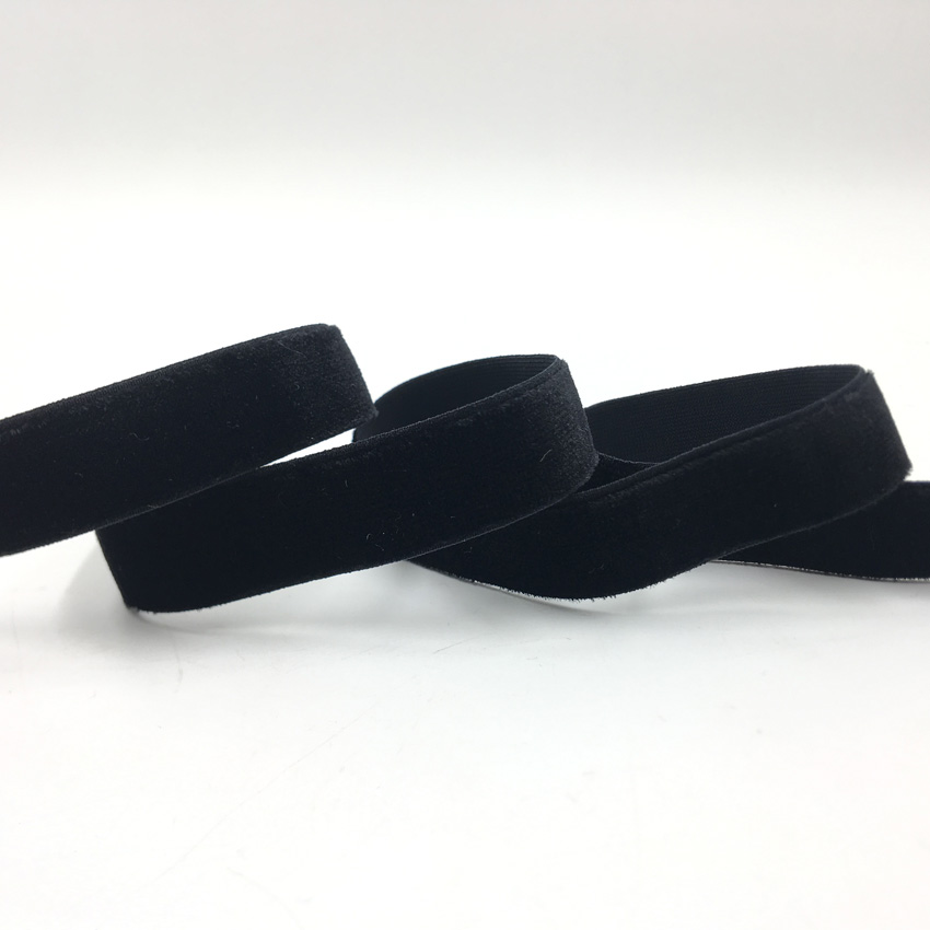 15mm 5Yards Velvet Elastic Ban - Velvet Ribbon Roll avaliação e preço