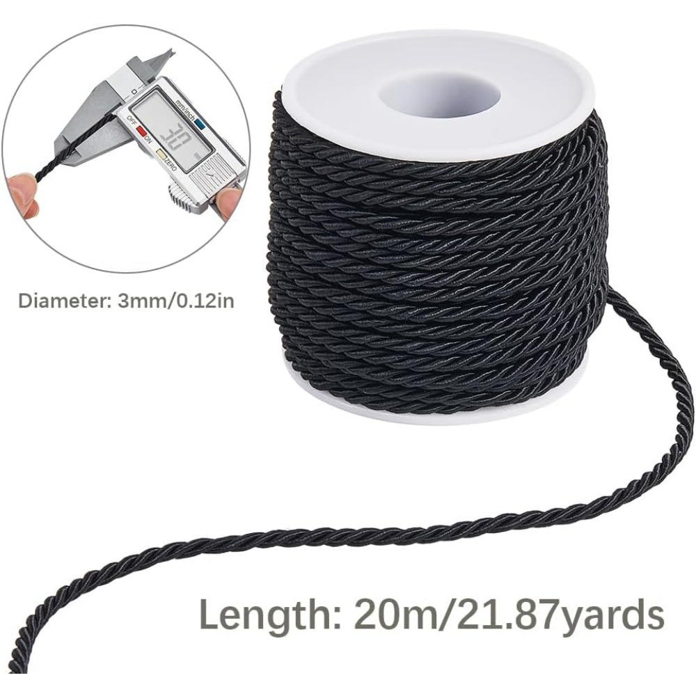 22 Yards 3mm Twisted Cord Deco - Cord Trim Twisted avaliação e preço