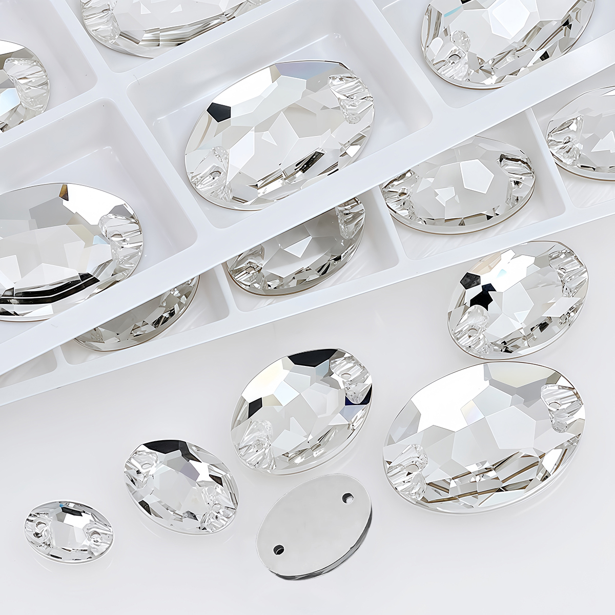 Oval Ellipse Crystal Clear Gla - Sew On Rhinestone avaliação e preço