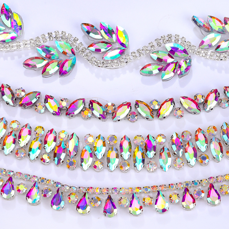 QIAO Rhinestone Trim Crystal A - Crystal Mesh Fabric avaliação e preço