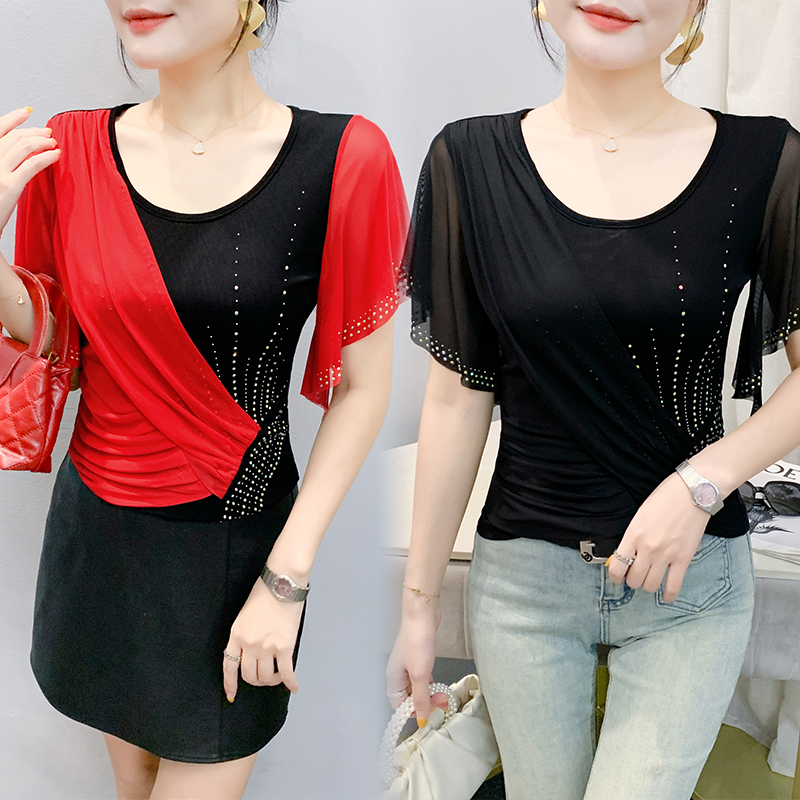 2025 Summer Women's Mesh Top:  - Beaded Trim Fringe avaliação e preço