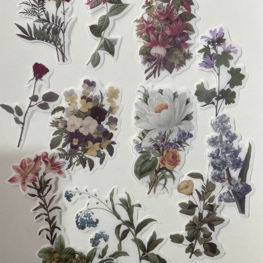 60pc/bag Vintage Flowers Plant - Embellishments For Scrapbooking avaliação e preço