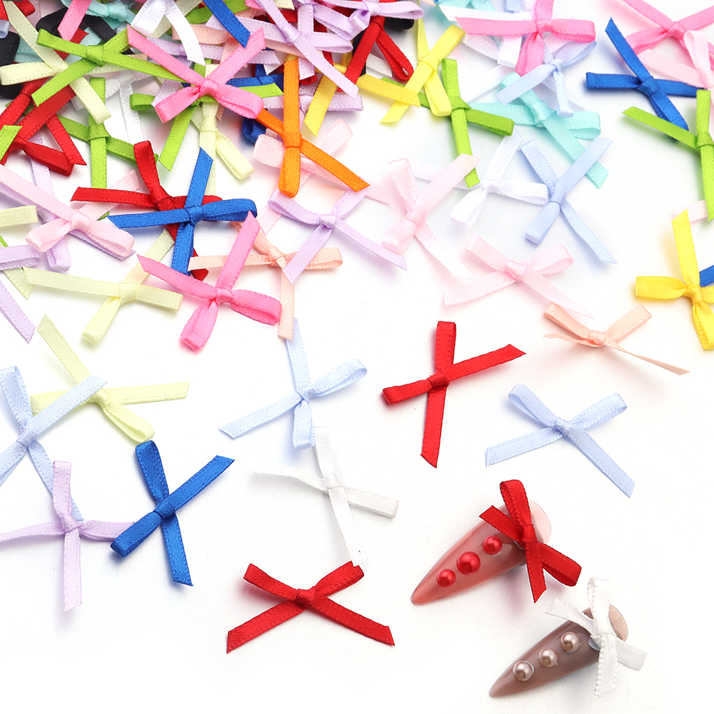 50Pcs 2.5x3cm Ribbons Mini Sat - Embellishments For Scrapbooking avaliação e preço