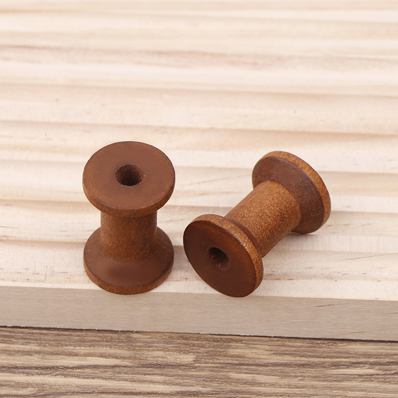 10Pc Vintage Wooden Spools DIY - Organza Ribbon Spool avaliação e preço
