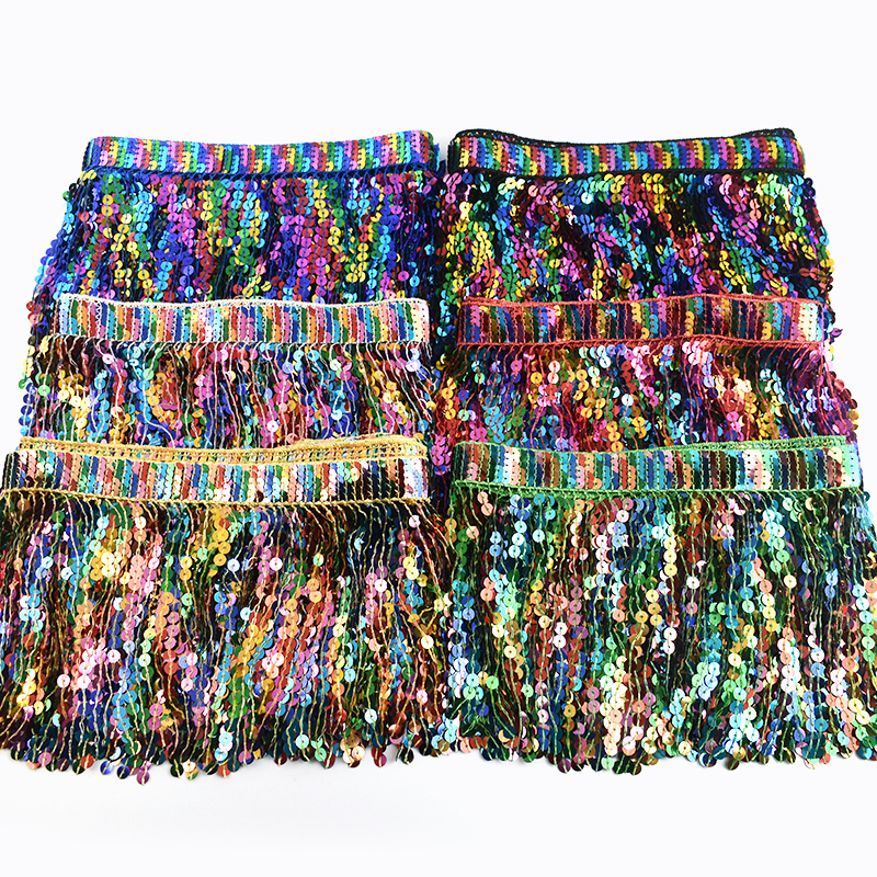 5/10Yards Sequin Fringe Tassel - Beaded Trim Fringe avaliação e preço