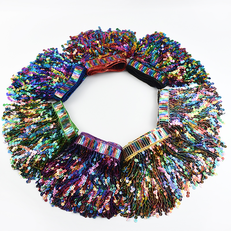 5/10Yards Sequin Fringe Tassel - Beaded Trim Fringe avaliação e preço