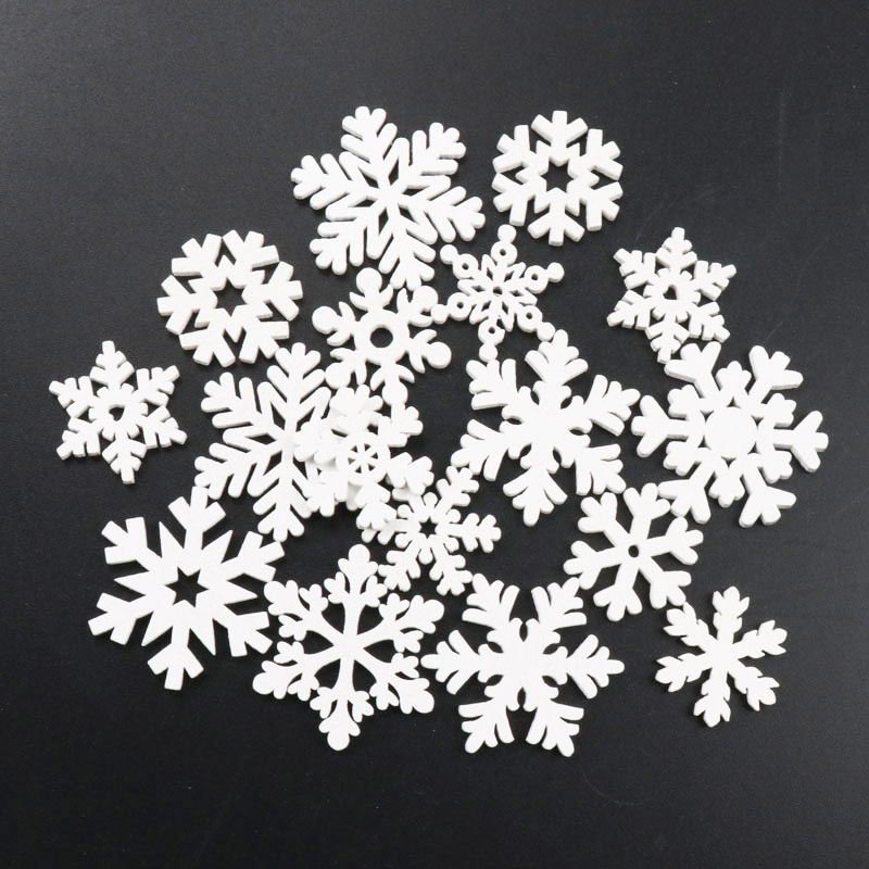 20Pcs Wooden Christmas Snowfla - Embellishments For Scrapbooking avaliação e preço