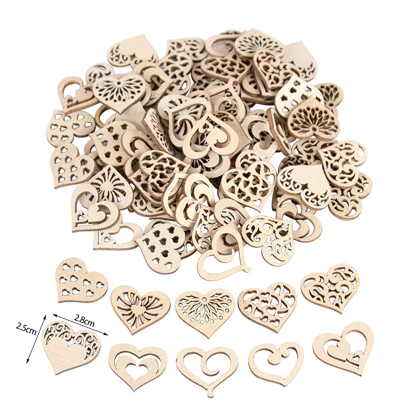 50/100pcs Hollowed Heart Patte - Embellishments For Scrapbooking avaliação e preço