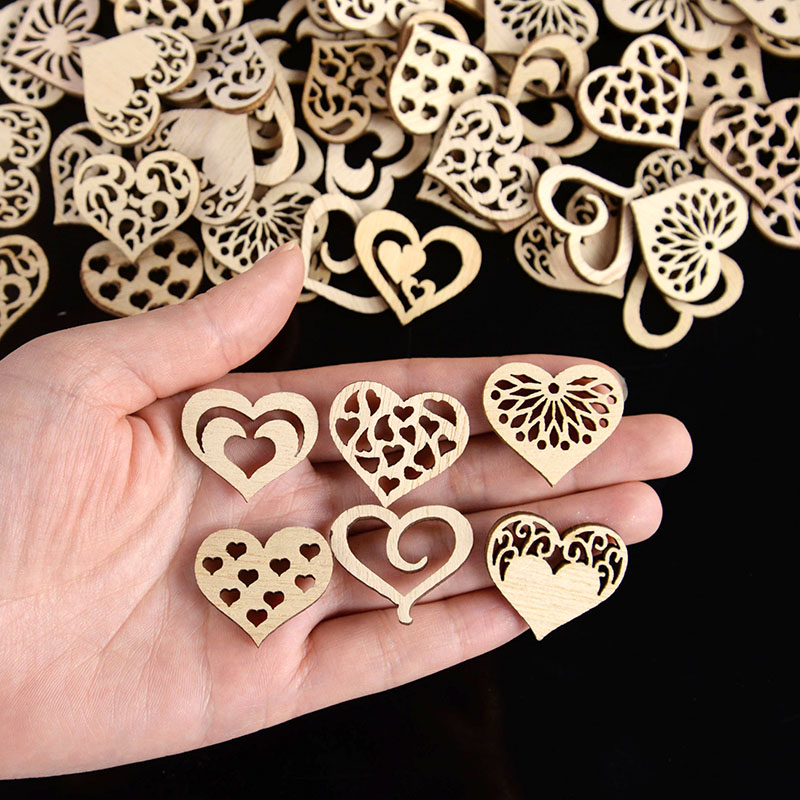 50/100pcs Hollowed Heart Patte - Embellishments For Scrapbooking avaliação e preço