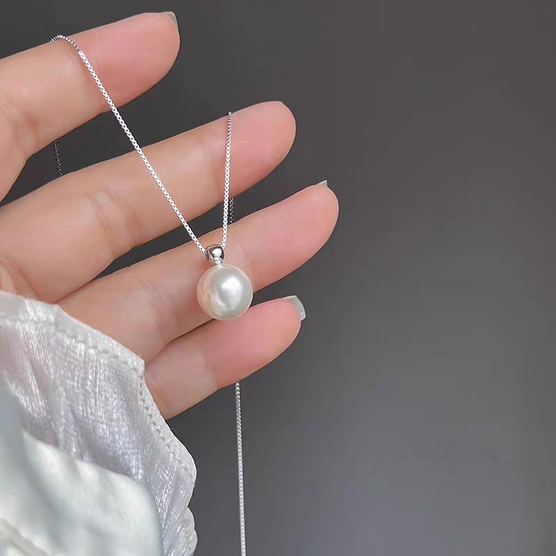 925 Sterling Silver 8mm Pearl  - Pearl Trim Chain avaliação e preço