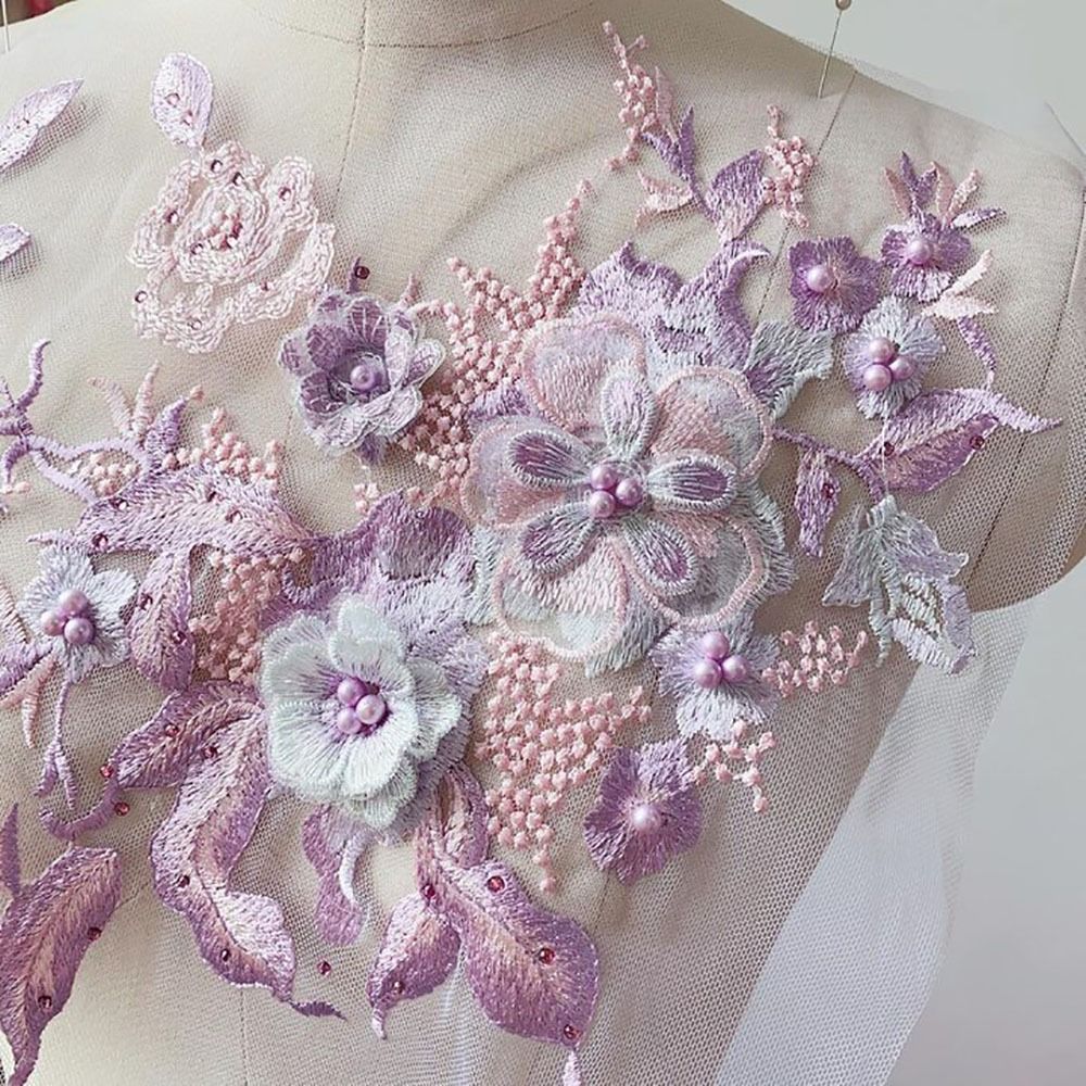 3D Flowers Beaded Lace Fabrics - Embellishments For Scrapbooking avaliação e preço