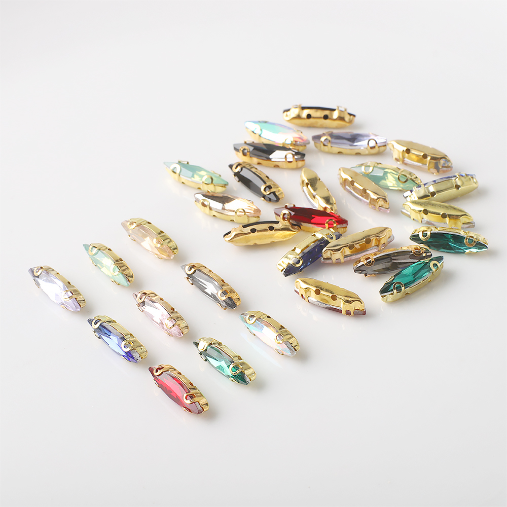 20Pcs 4x15mm Horse eye Crystal - Sew On Rhinestone avaliação e preço