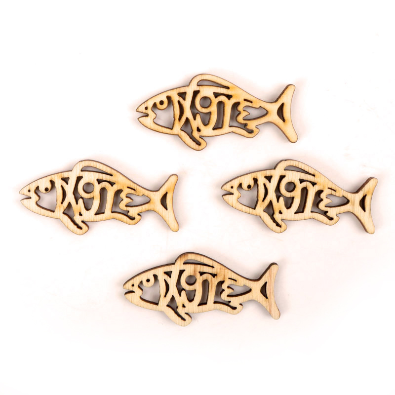 Wooden Cute Fish Shape Arts Pa - Embellishments For Scrapbooking avaliação e preço