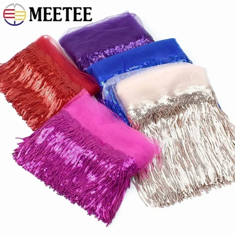 2/5/10Yards Sequin Embroidery  - Beaded Trim Fringe avaliação e preço