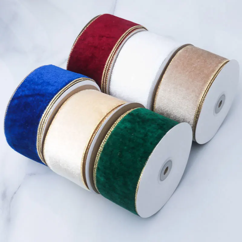 50MM Wired Edge Reversible Vel - Velvet Ribbon Roll avaliação e preço