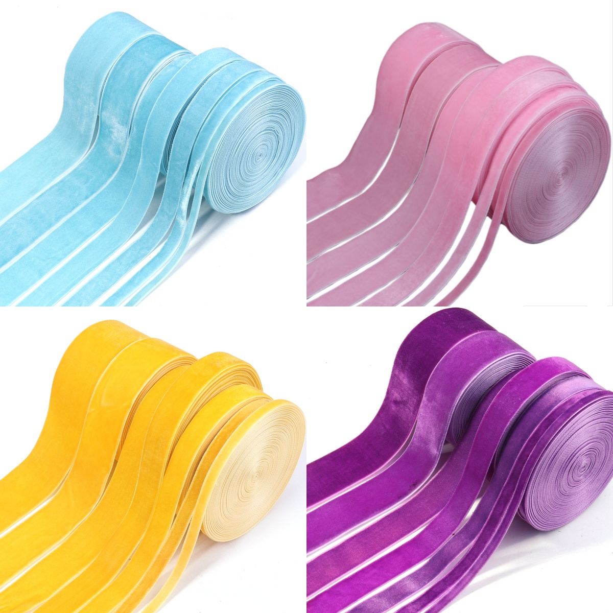 5-10yards/roll Velvet Ribbons  - Velvet Ribbon Roll avaliação e preço