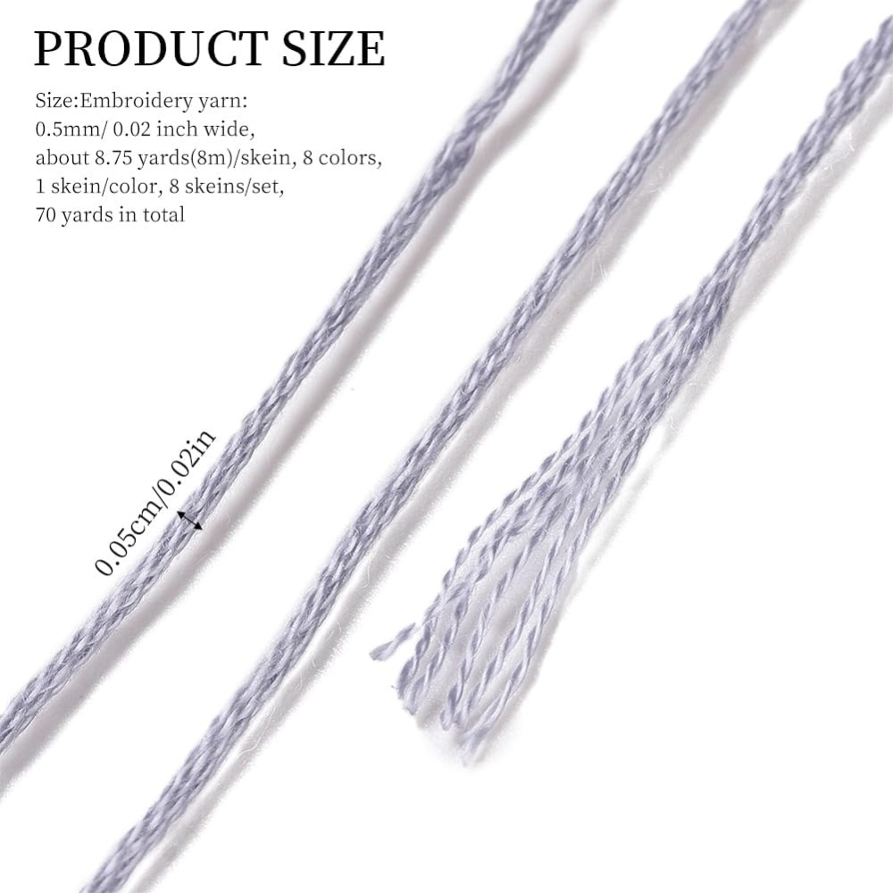 8 Skeins 70 Yards Grey Friends - Embroidery Embellishments avaliação e preço