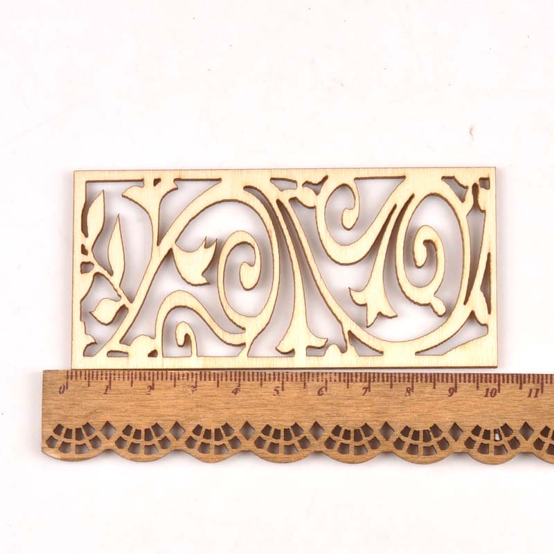 5Pcs Hollow Lace Wood Crafts F - Embellishments For Scrapbooking avaliação e preço