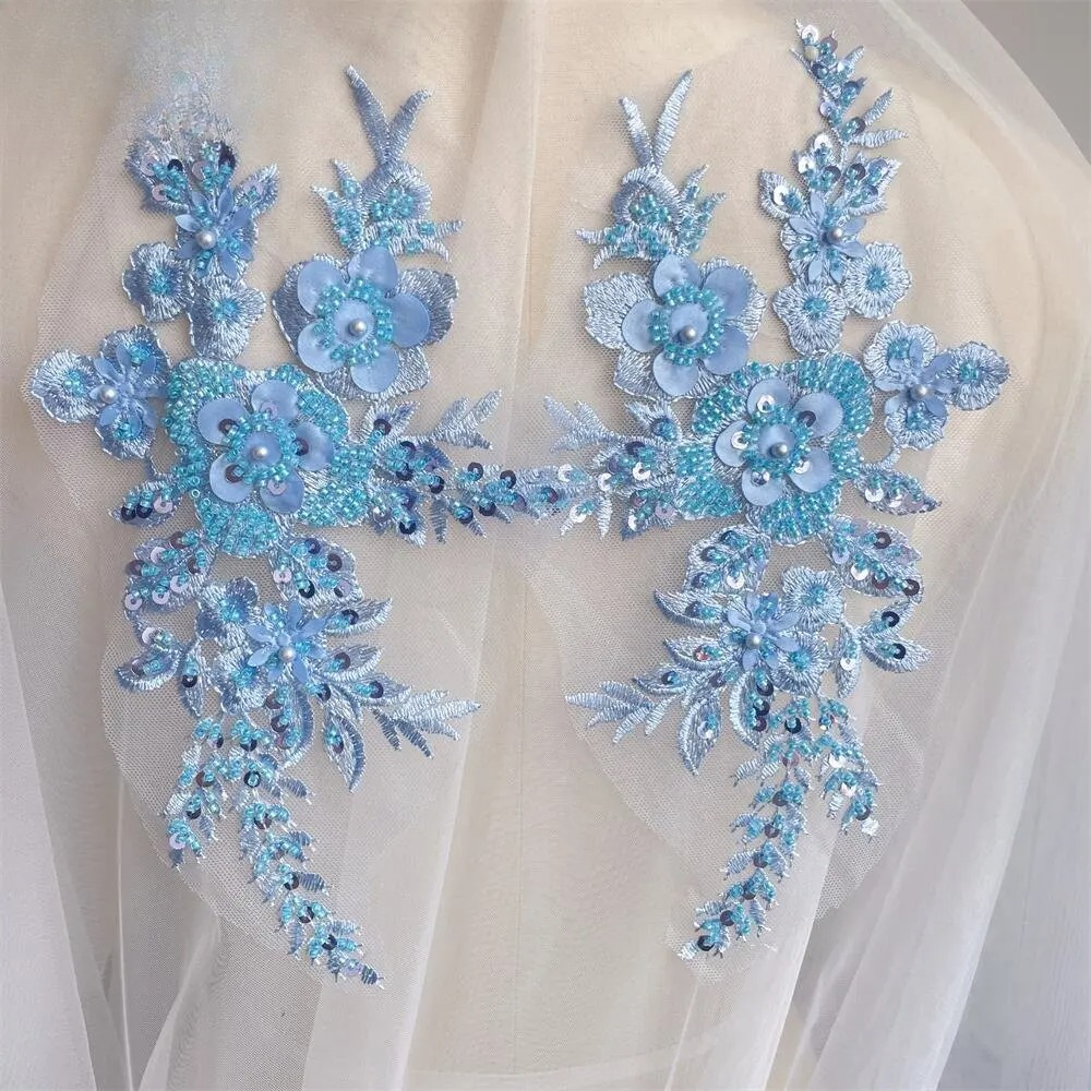 2PCS/1Pair New 12 Colors Sequi - Applique Patch Flower avaliação e preço