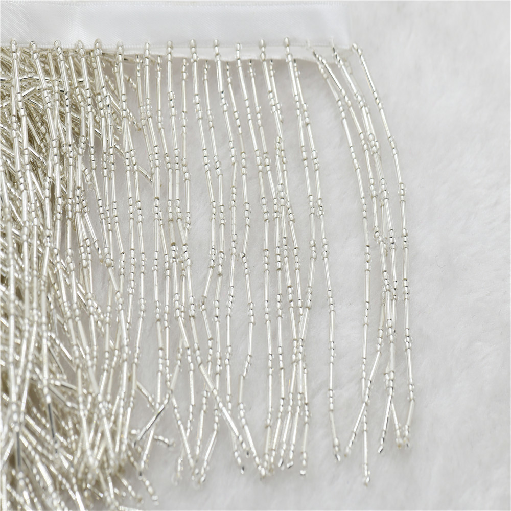 1yard 10cm wide glass Beaded F - Beaded Trim Fringe avaliação e preço