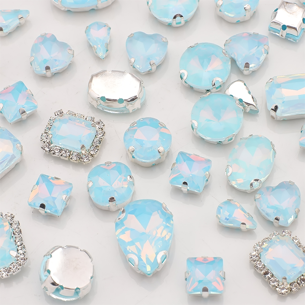 40pcs/bag Mix Shape Opal Glass - Sew On Rhinestone avaliação e preço