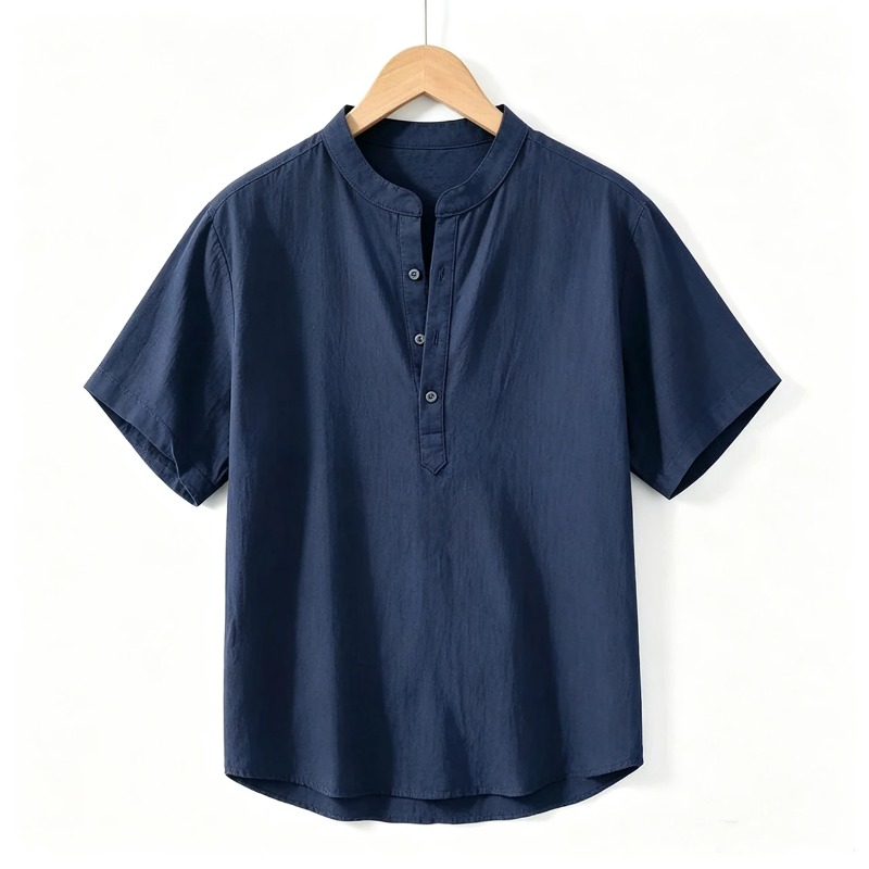 Men Cotton Linen Short-Sleeve  - Embellish Knit avaliação e preço