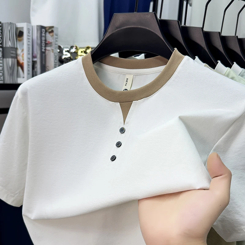 Mens Short Sleeve Henley Neck  - Embellish Knit avaliação e preço