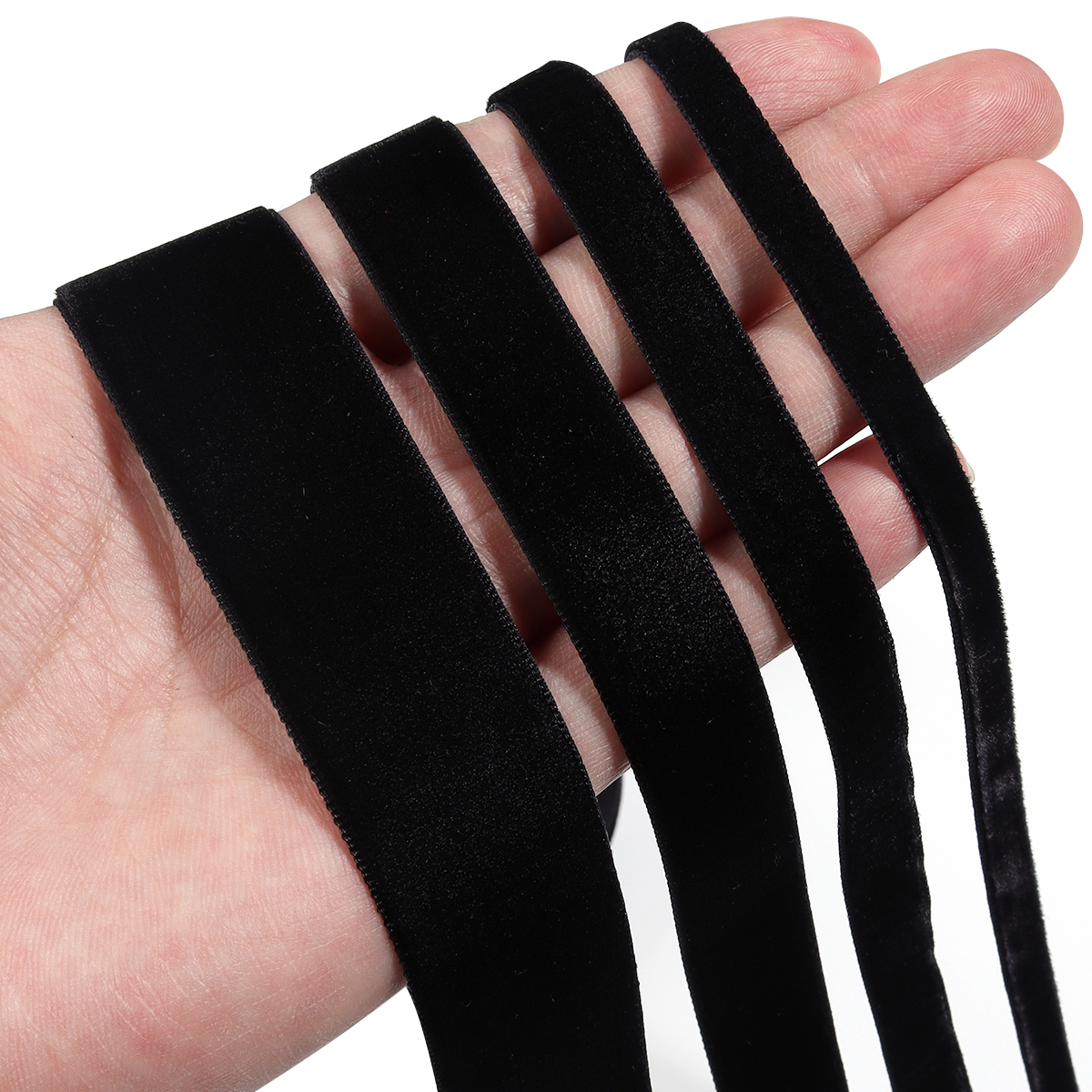 5-10Yards Black Velvet Ribbon  - Velvet Ribbon Roll avaliação e preço
