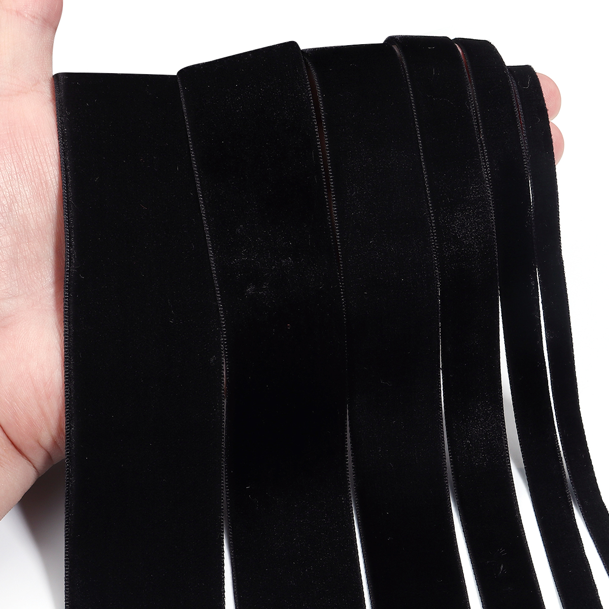 5-10Yards Black Velvet Ribbon  - Velvet Ribbon Roll avaliação e preço
