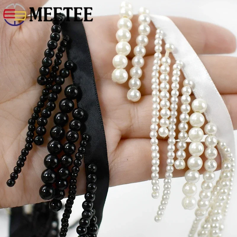 1/2Yards Pearl Beaded Tassel F - Beaded Trim Fringe avaliação e preço