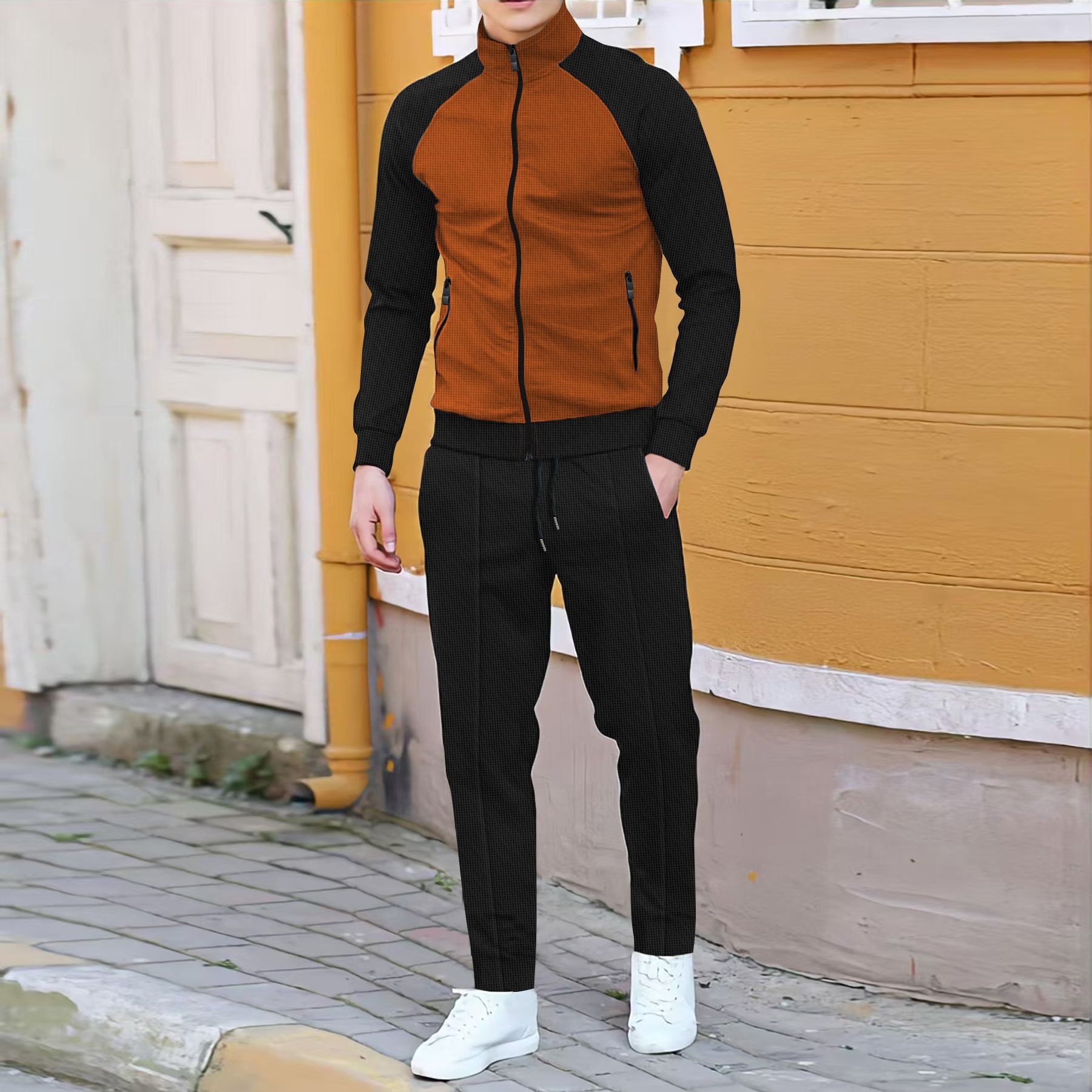 Men Casual Waffle Knit Track S - Embellish Knit avaliação e preço