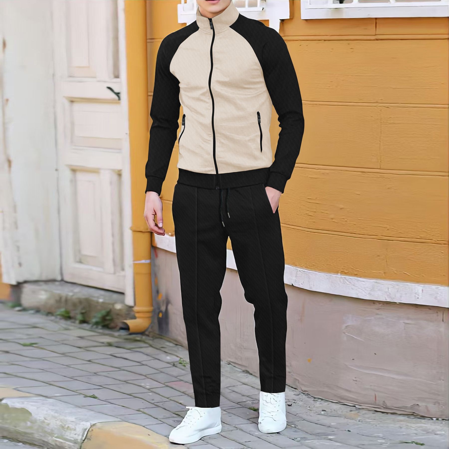 Men Casual Waffle Knit Track S - Embellish Knit avaliação e preço