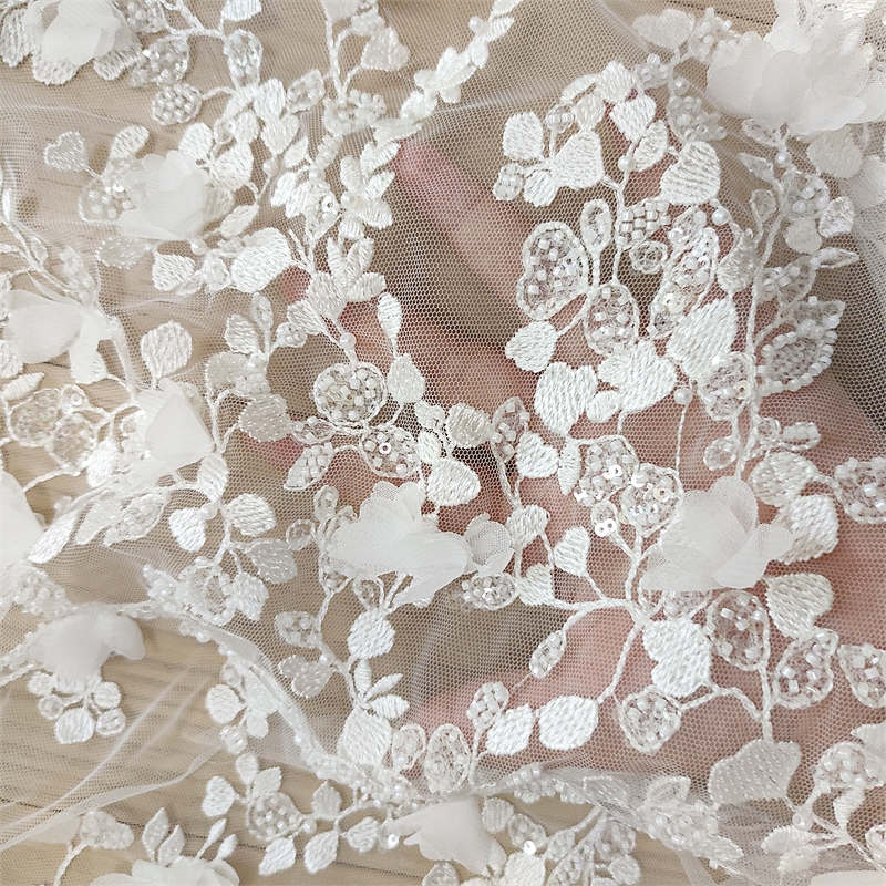Ivory 3D Floral Hand Beaded La - Craft Embellishments avaliação e preço