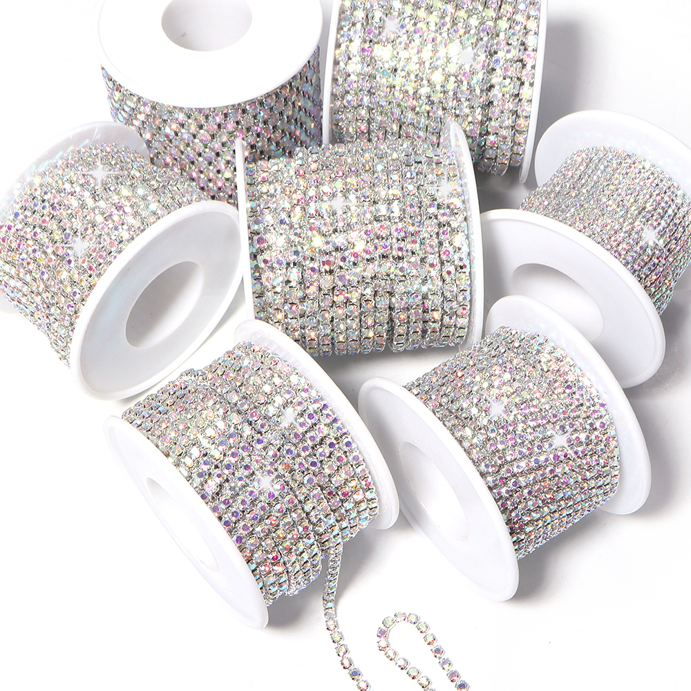 10Yards Glitter Rhinestone Cla - Sew On Rhinestone avaliação e preço