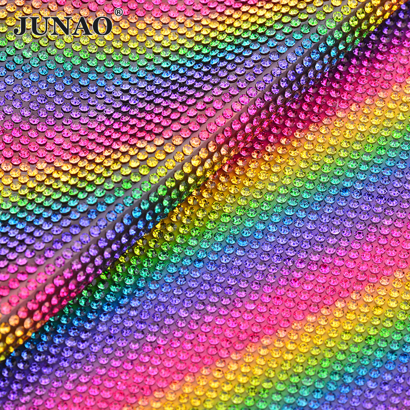 JUNAO 24x40cm Light Peach Self - Hotfix Rhinestone Sheet avaliação e preço