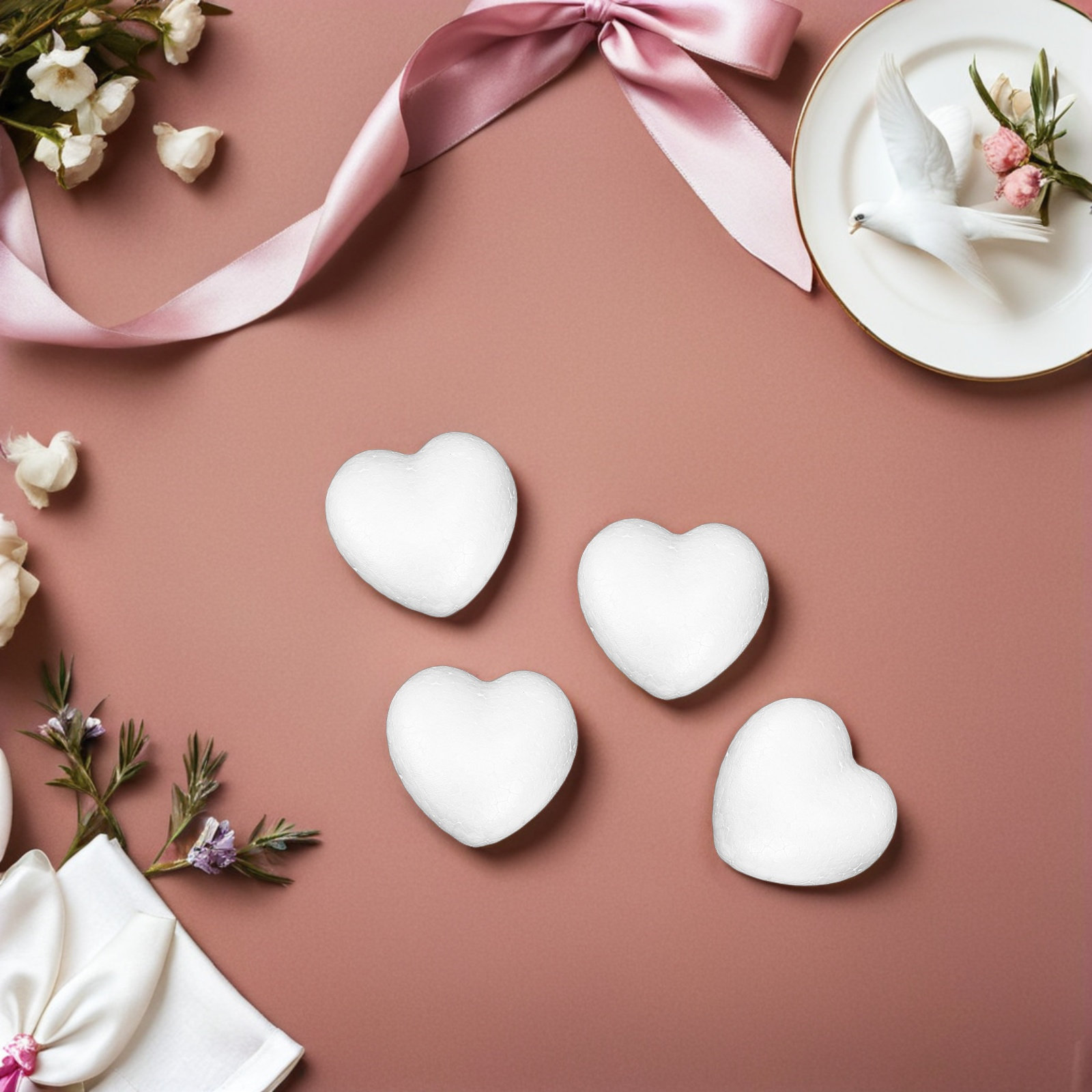 20Pcs Blank Heart Foam Balls L - Craft Embellishments avaliação e preço