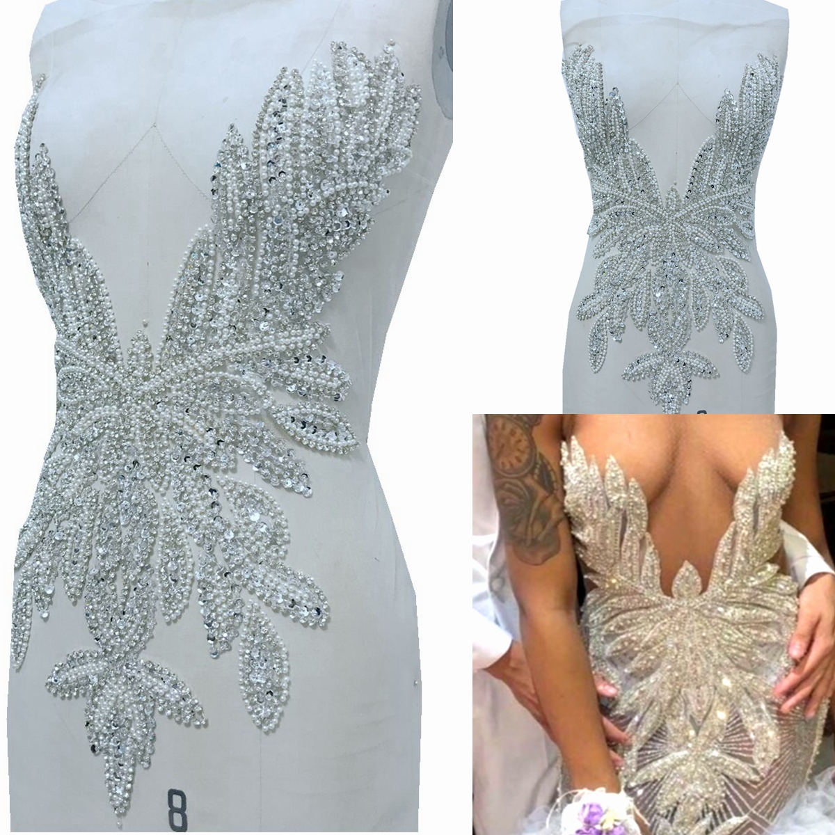 Luxury Beading Mesh Pearls Cry - Crystal Mesh Fabric avaliação e preço