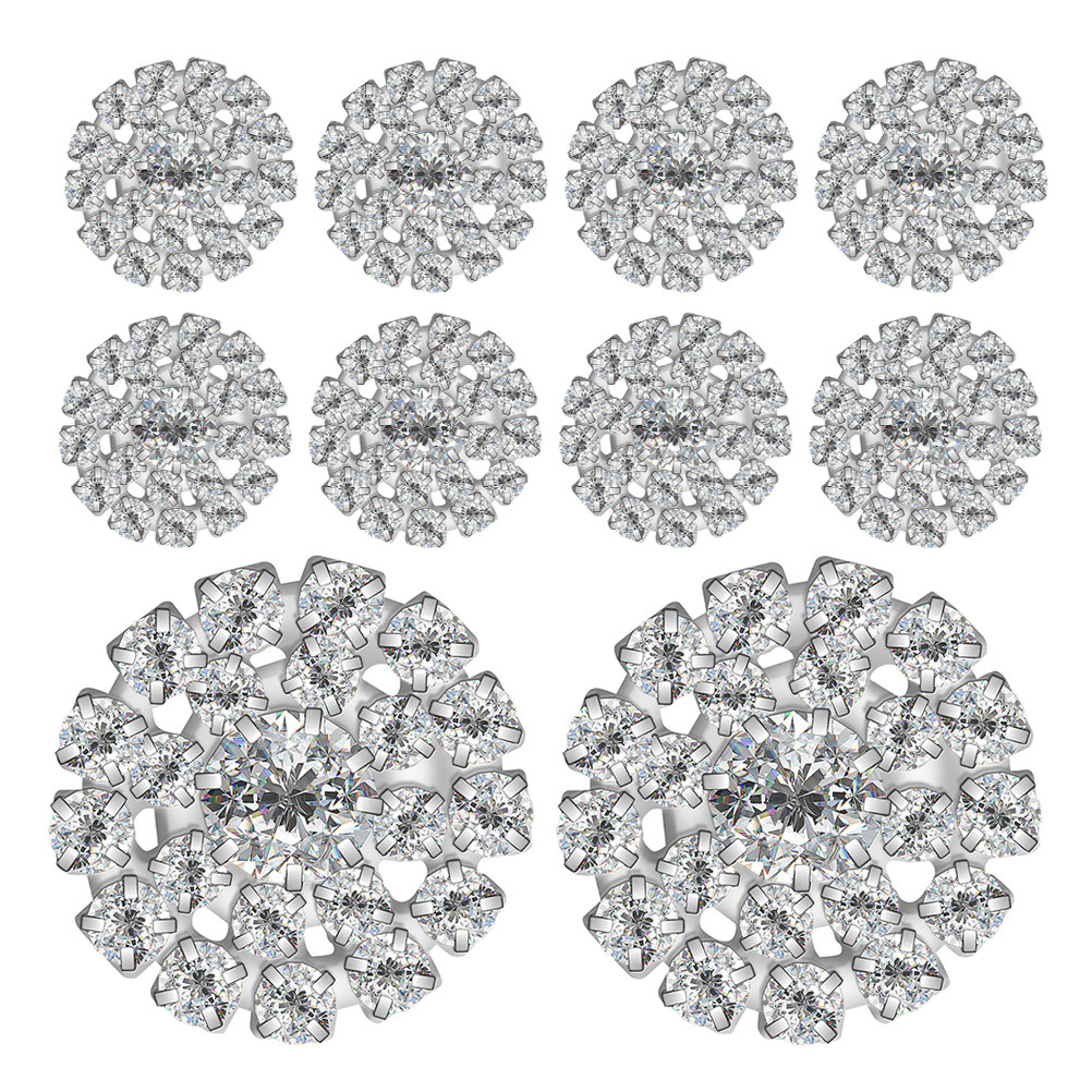 10Pcs Round Rhinestone Buttons - Craft Embellishments avaliação e preço