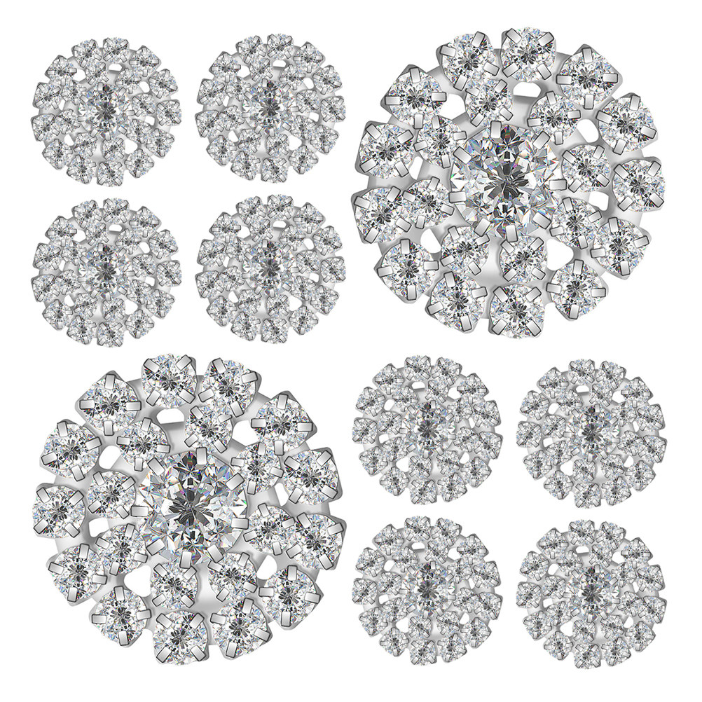 10Pcs Round Rhinestone Buttons - Craft Embellishments avaliação e preço