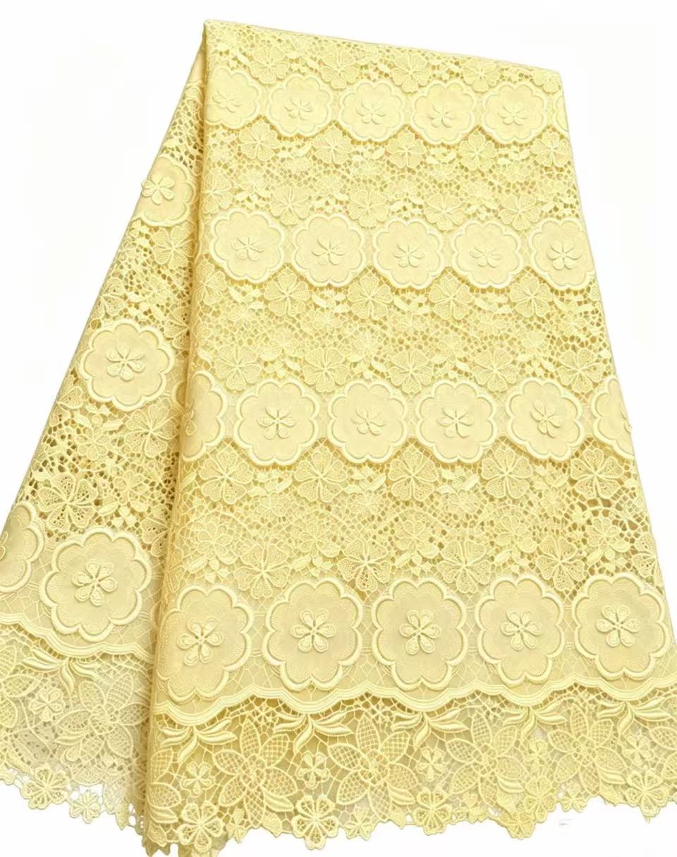 African Guipure Cord Lace Fabr - Sew On Rhinestone avaliação e preço