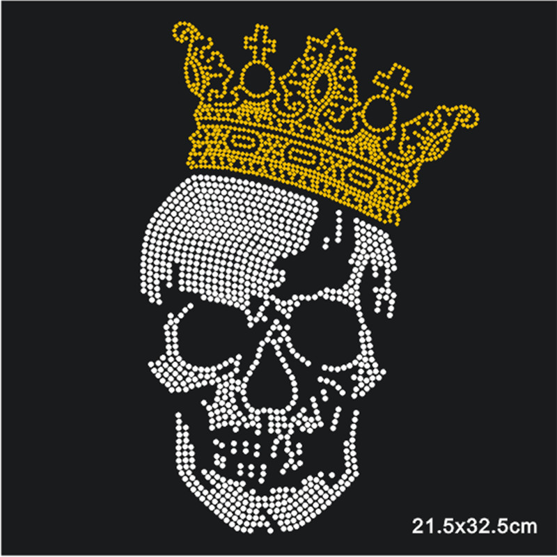 Skull Patch,Iron On Transfers  - Hotfix Rhinestone Sheet avaliação e preço