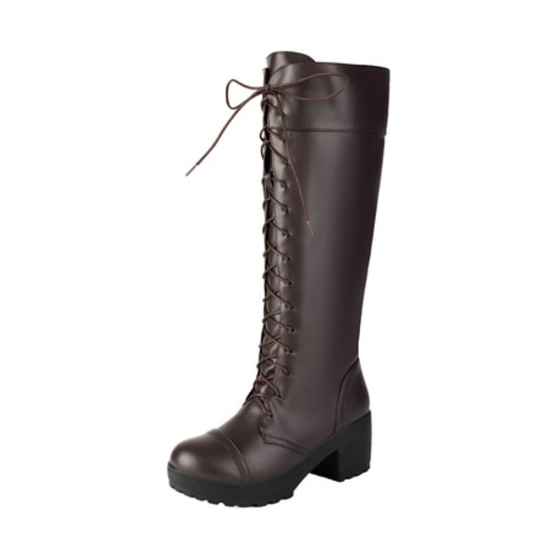 Womens Knee High Lace Up Comba - Guipure Lace Panel avaliação e preço