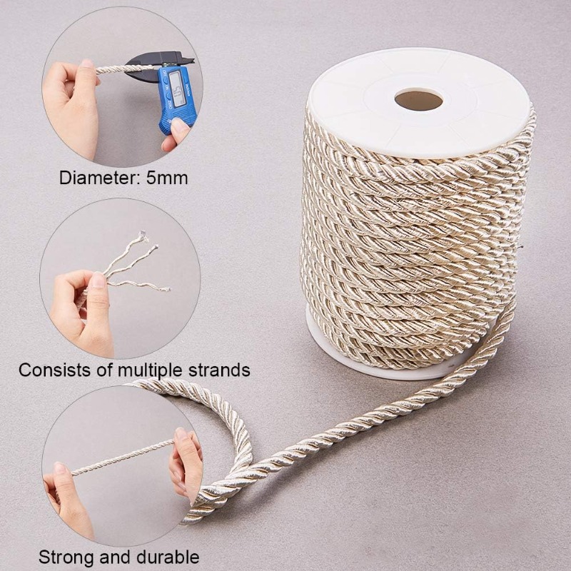 About 50 Feet Craft Nylon Rope - Cord Trim Twisted avaliação e preço
